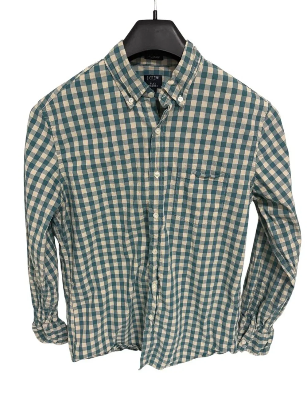 J. Crew Men's Flex Washed Button Down Shirt Size Medium Blue Checkered
